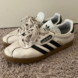 Adidas originals white gazelle super sneakers